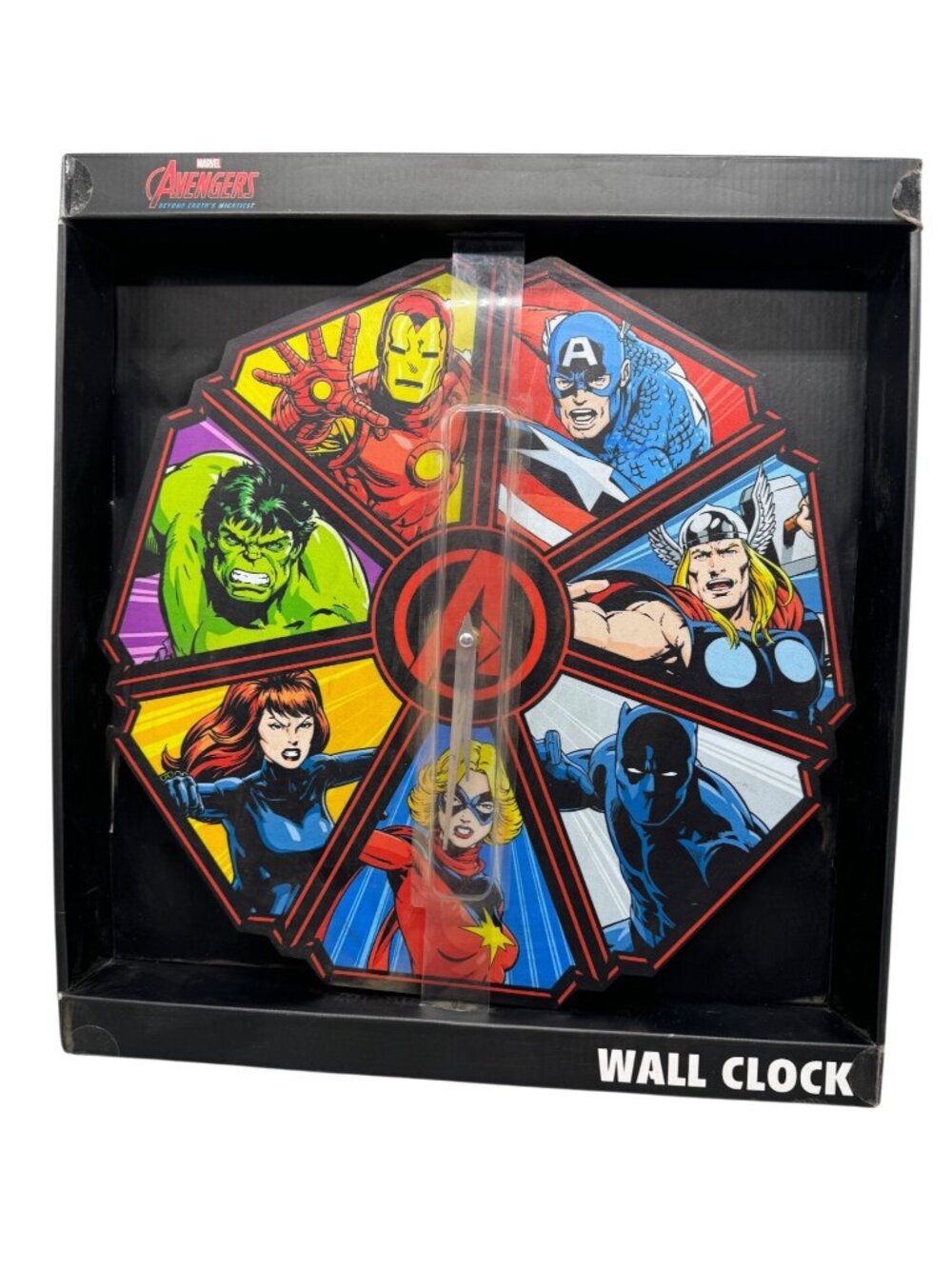 Marvel Avengers Wall Clock Featuring Iconic Superheroes 7 Super Heros READ